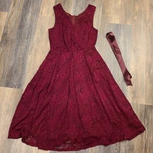 Red Lace Tank Dress